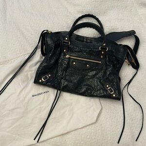 Balenciaga medium black leather bag